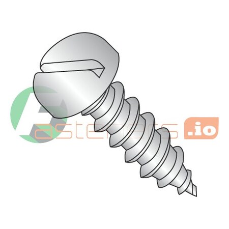 Newport Fasteners Self-Drilling Screw, #4 x 3/8 in, Plain 18-8 Stainless Steel Pan Head Slotted Drive, 5000 PK 819846